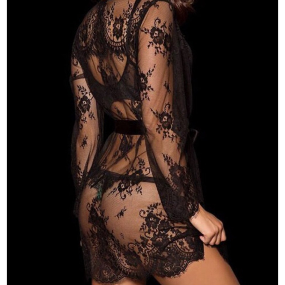 Lace Floral Robe - Picture 3 of 7